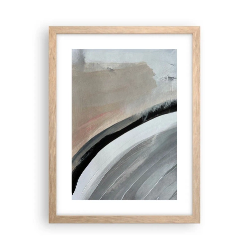 Affiche dans un chêne clair - Poster - Composition : arc de noir et gris - 30x40 cm