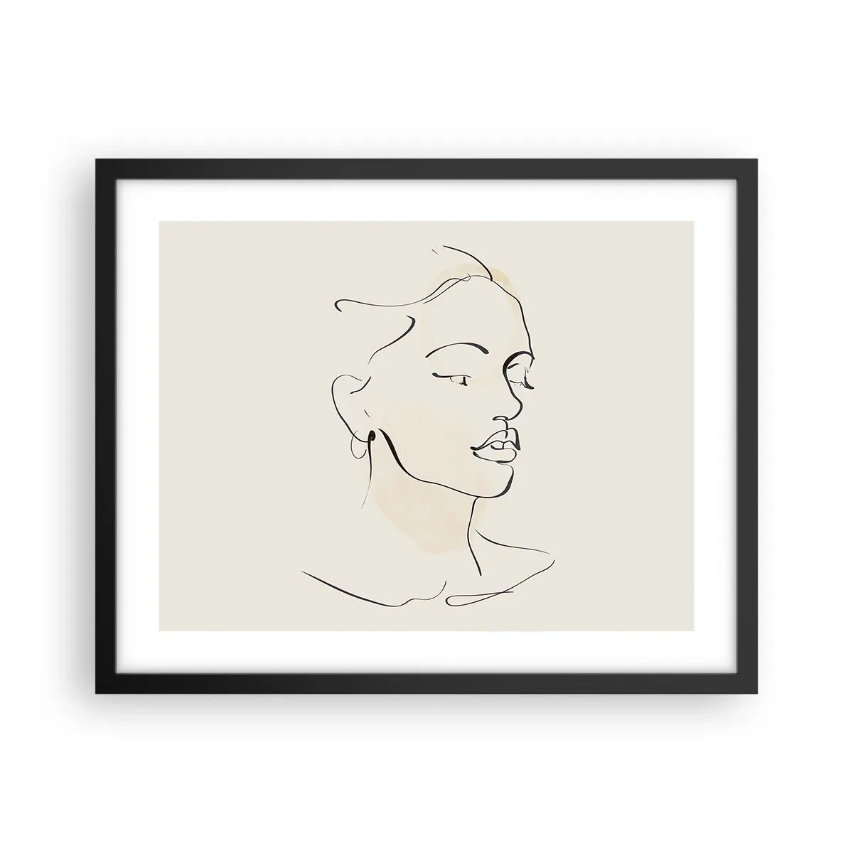 Affiche dans un cadre noir - Poster - Une ligne certaine - 50x40 cm