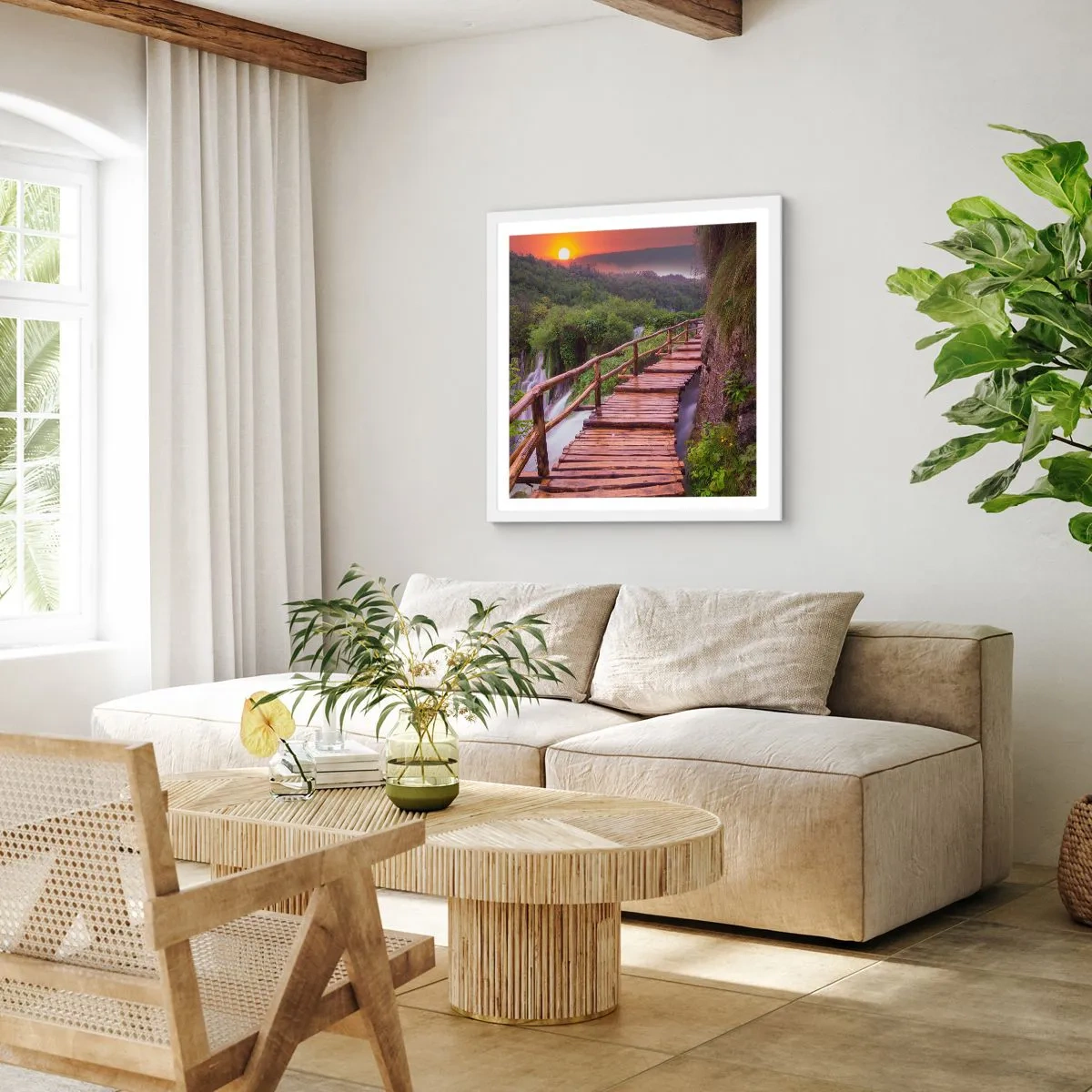 Affiche dans un cadre blanc - Poster - La beauté au-delà de la croyance - 60x60 cm