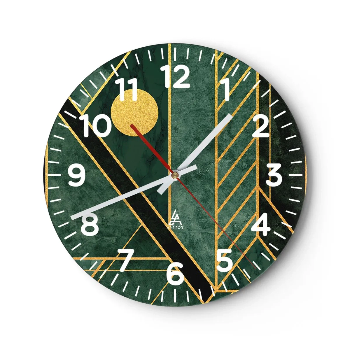 Horloge murale - Pendule murale - Dynamique or et azur - 40x40 cm