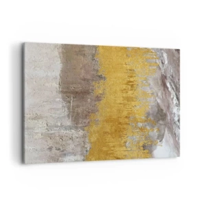 Impression sur toile - Image sur toile - Motif abstrait doré et beige - 100x70cm - Une explosion d'or - Décoration murale moderne pour le salon et la chambre ARTTOR