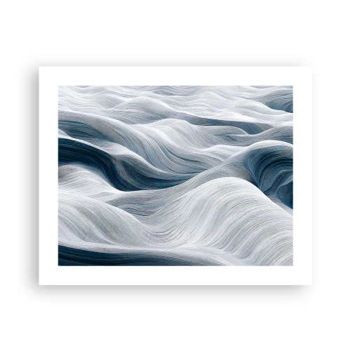 Affiche - Poster - Vagues blanches et bleues - 50x40 cm