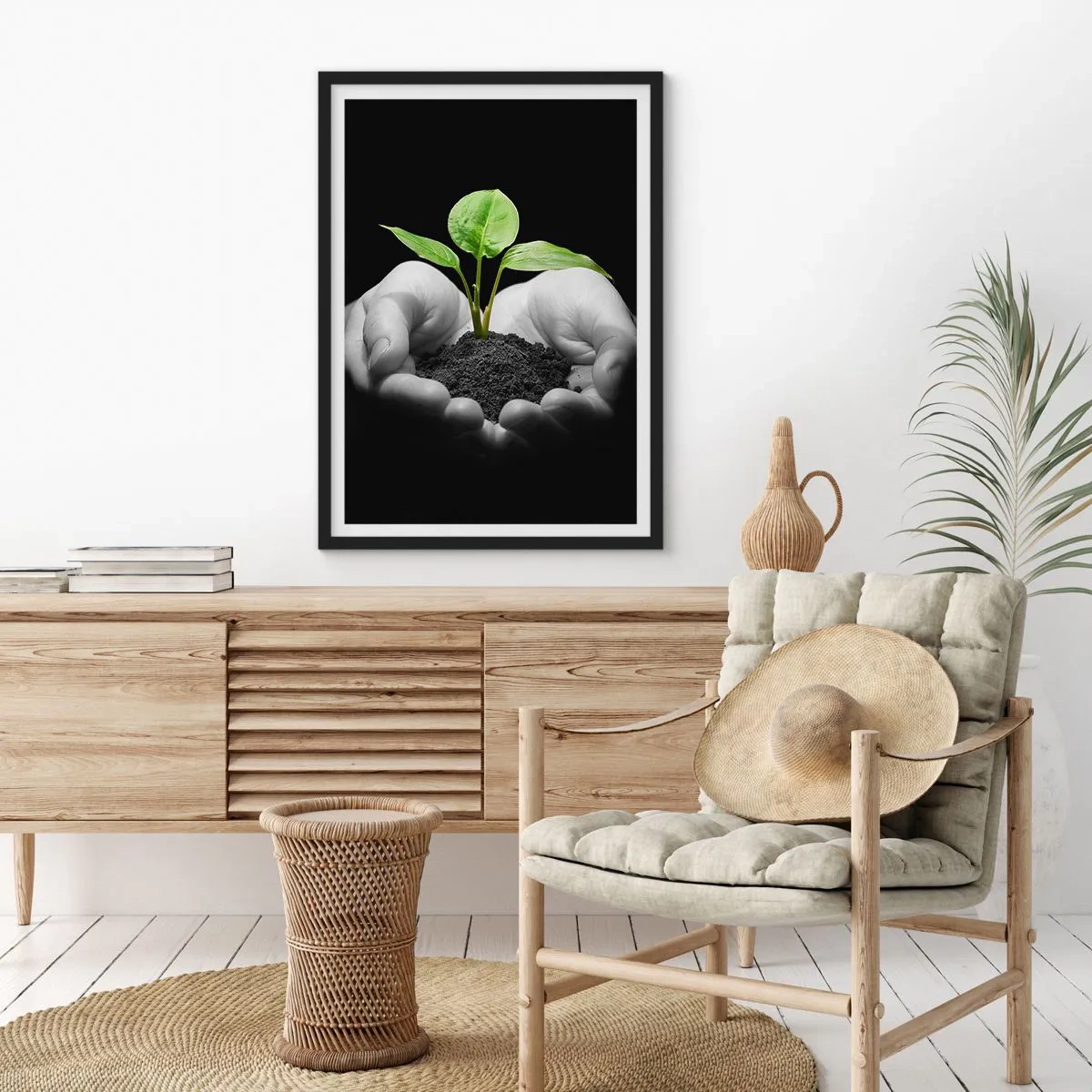 Affiche dans un cadre noir - Poster - J'aime la nature, je la protège - 70x100 cm