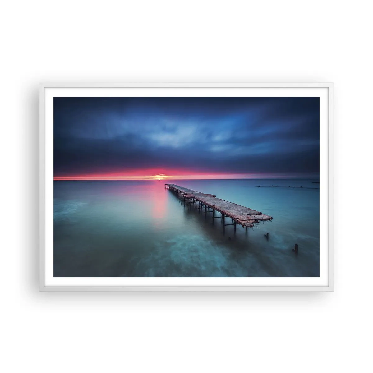 Affiche dans un cadre blanc - Poster - Entre le ciel et la terre - 100x70 cm