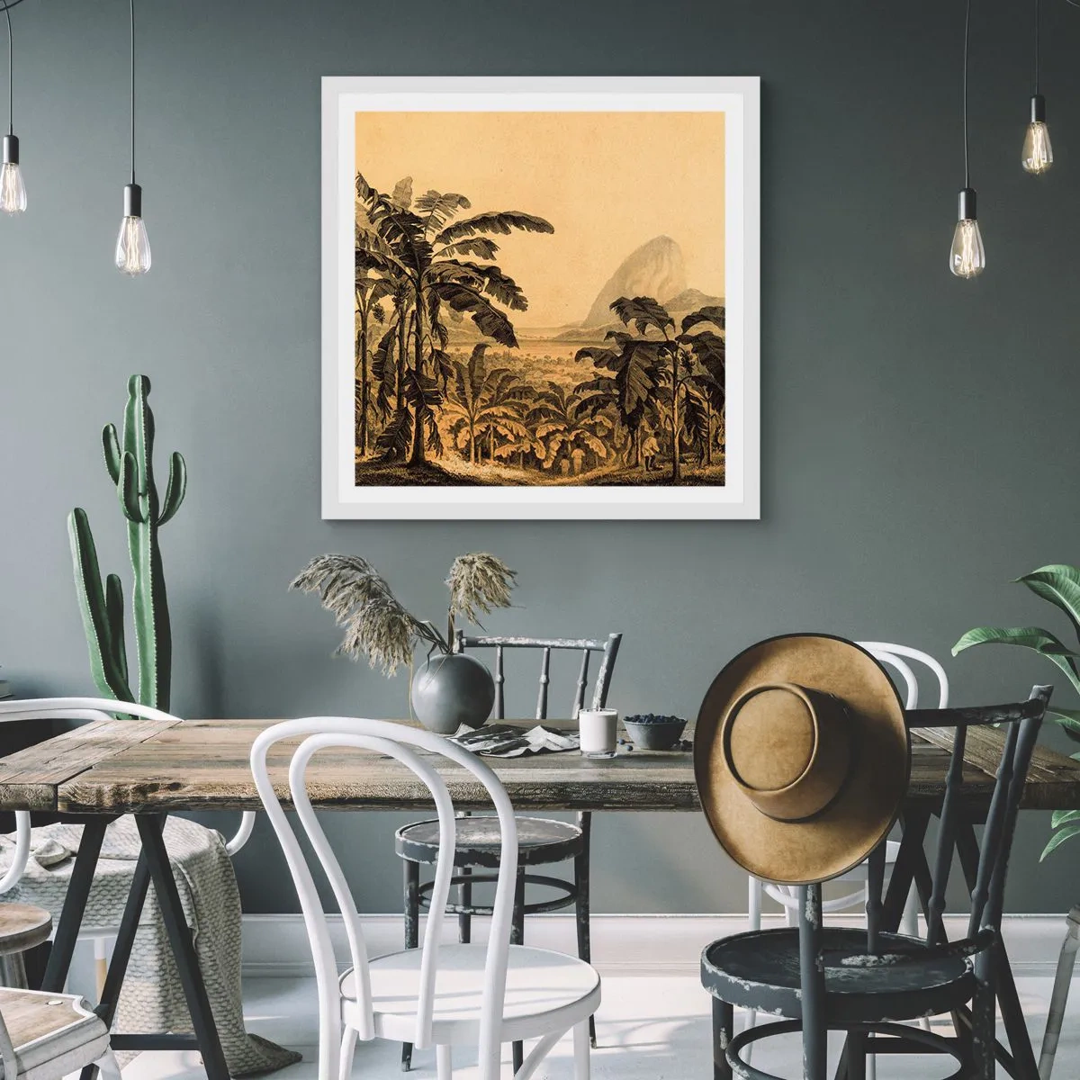 Affiche dans un cadre blanc - Poster - Dans un climat colonial - 40x40 cm
