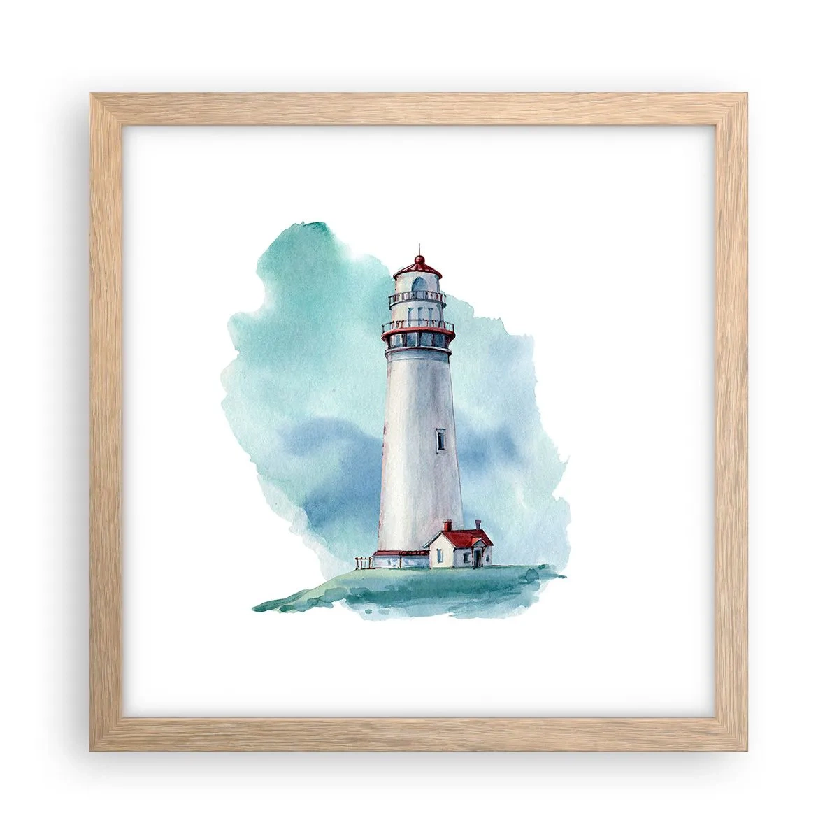 Affiche dans un chêne clair - Poster - La douce sœur du bleu - 30x30 cm