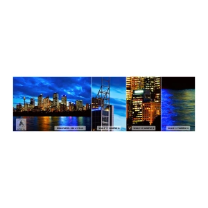 Échantillon de Papier Peint Autocollant Deluxe Sticker - Une nuit de lumières et de couleurs - Ville, Sidney, Architecture - 100x30 cm