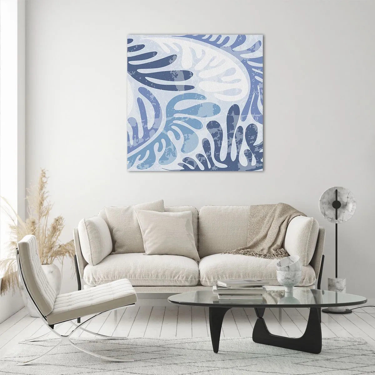 Impression sur verre - Image sur verre - Fougères bleues - 40x40 cm