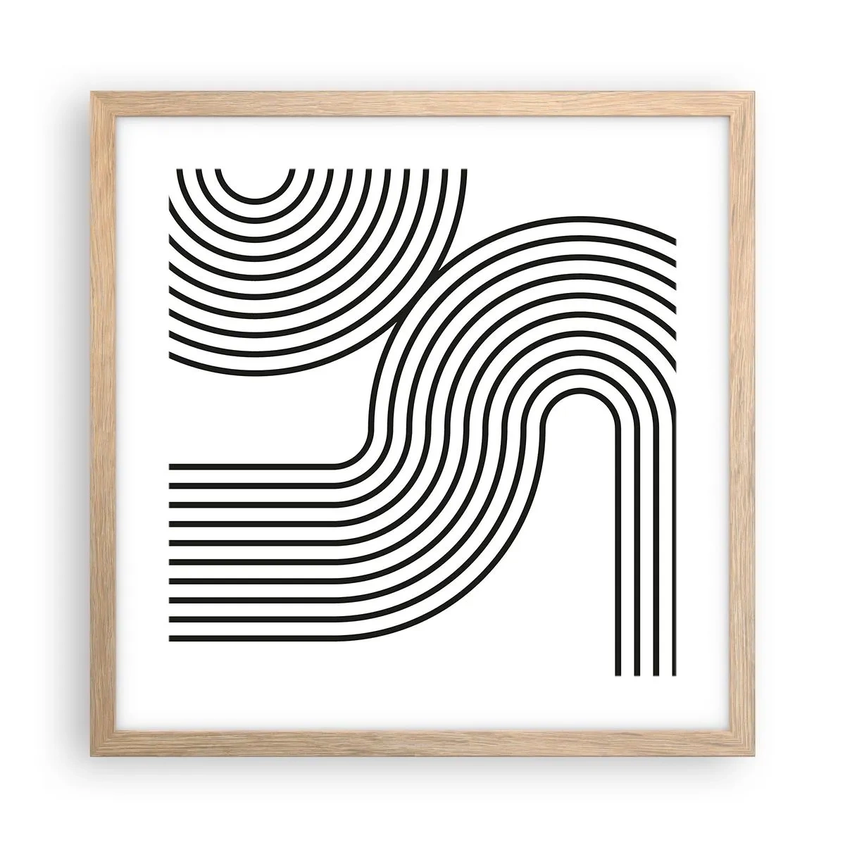 Affiche dans un chêne clair - Poster - En plein virage - 40x40 cm