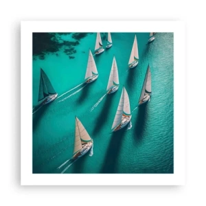 Affiche - Poster - Dans une compétition avec le vent - 50x50 cm