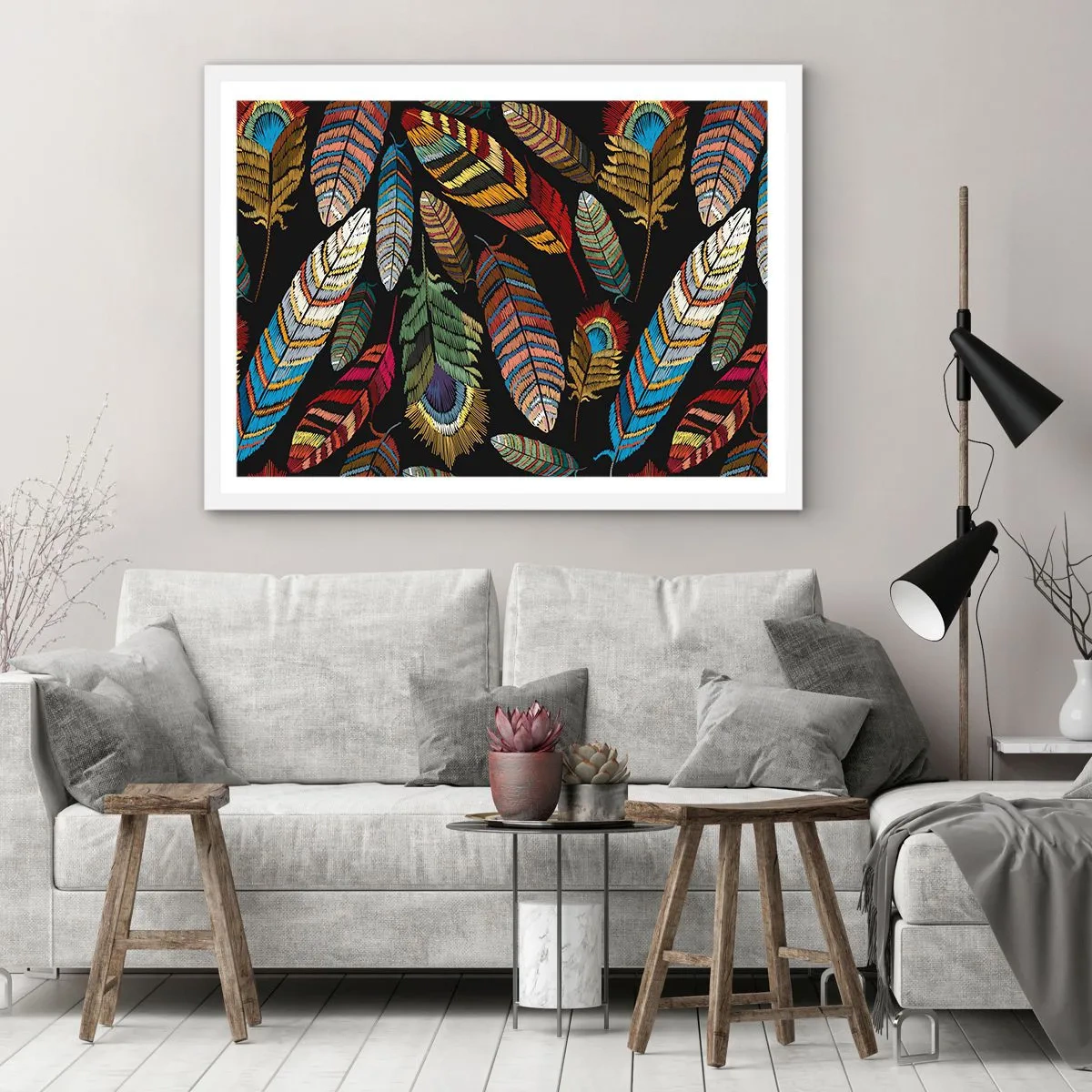 Affiche dans un cadre blanc - Poster - Le carnaval des oiseaux - 40x30 cm