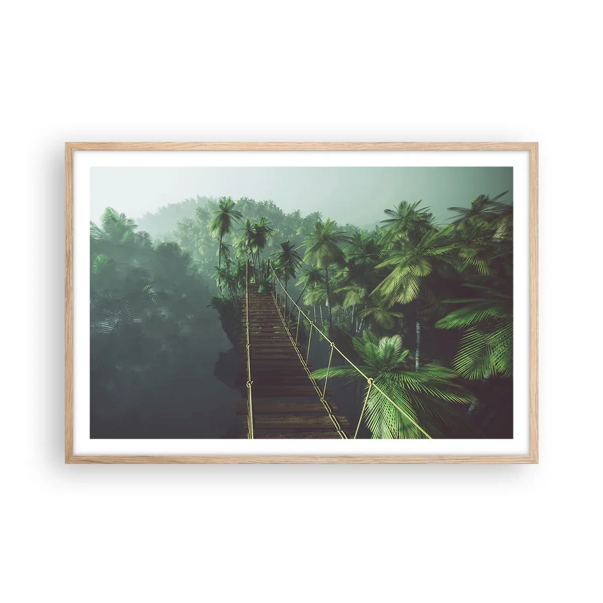 Affiche dans un chêne clair - Poster - Au fil de la verdure - 91x61 cm