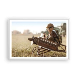 Affiche dans un cadre blanc - Poster - Départ vers un rêve - 91x61 cm