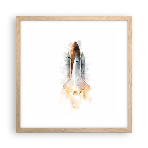 Affiche dans un chêne clair - Poster - Des explorateurs pour commencer - 40x40 cm