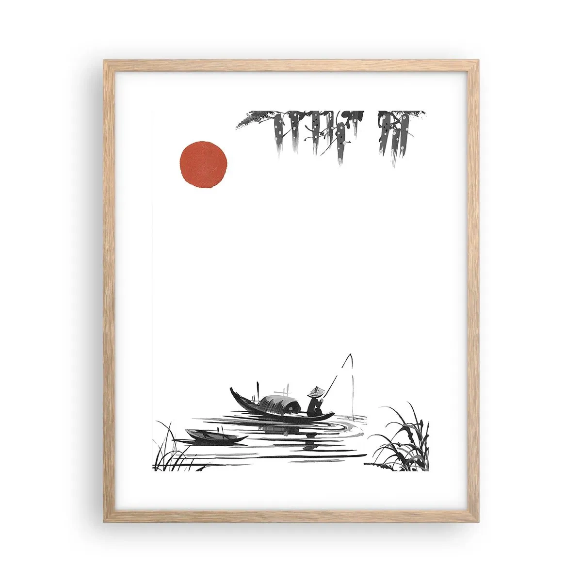 Affiche dans un chêne clair - Poster - Après-midi asiatique - 40x50 cm
