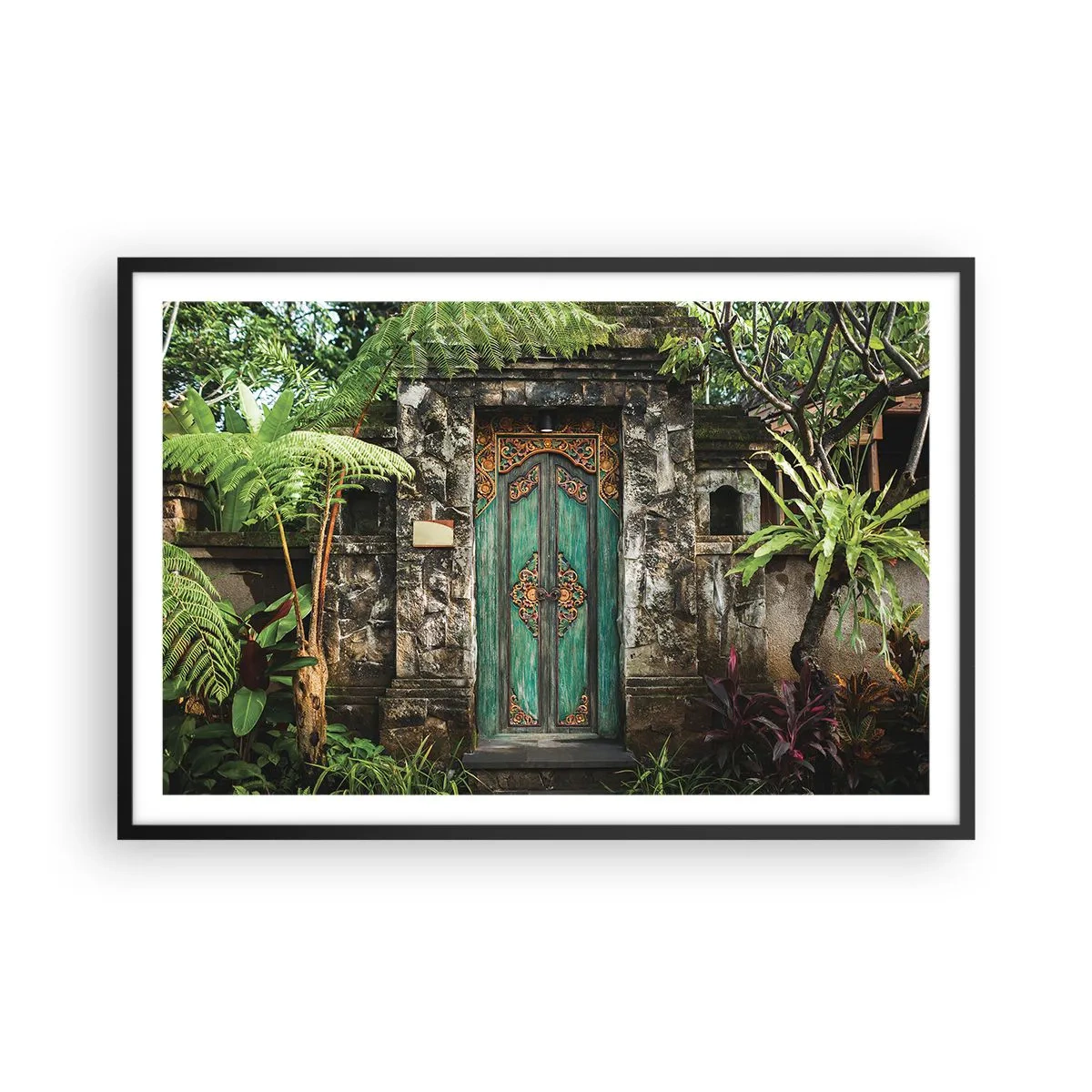 Affiche dans un cadre noir - Poster - Porte vers un monde exotique - 91x61 cm