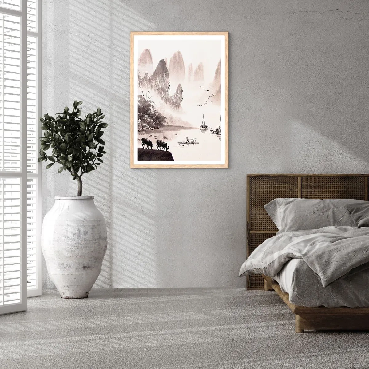 Affiche dans un chêne clair - Poster - Le quotidien exotique de l'Orient - 61x91 cm