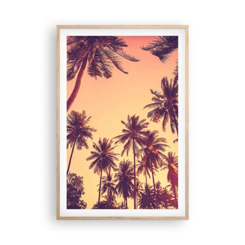 Affiche dans un chêne clair - Poster - Variation tropicale - 61x91 cm