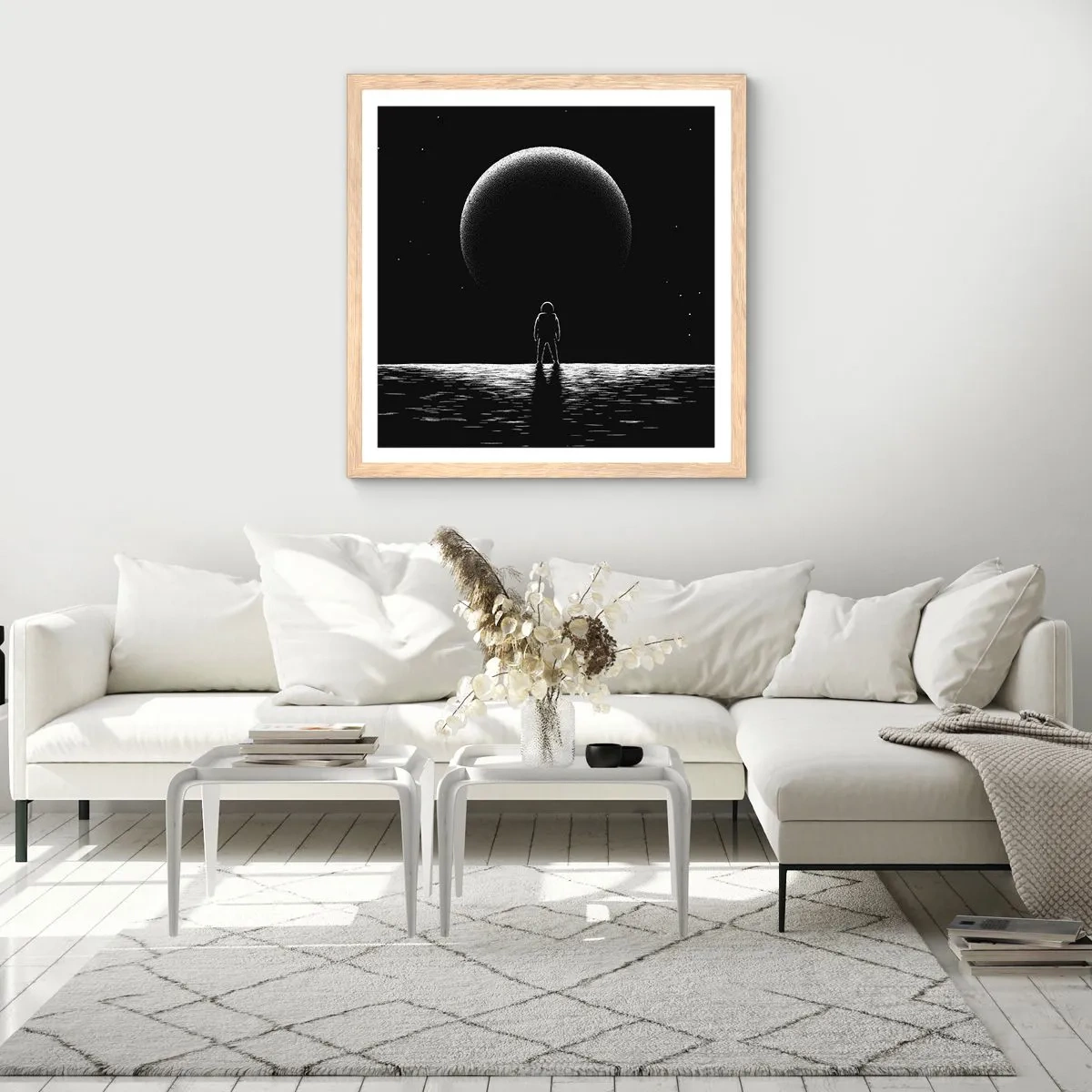 Affiche dans un chêne clair - Poster - Face à face - 60x60 cm