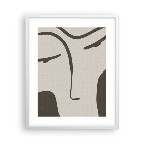 Affiche dans un cadre blanc - Poster - Comme un tableau de Modigliani - 40x50 cm