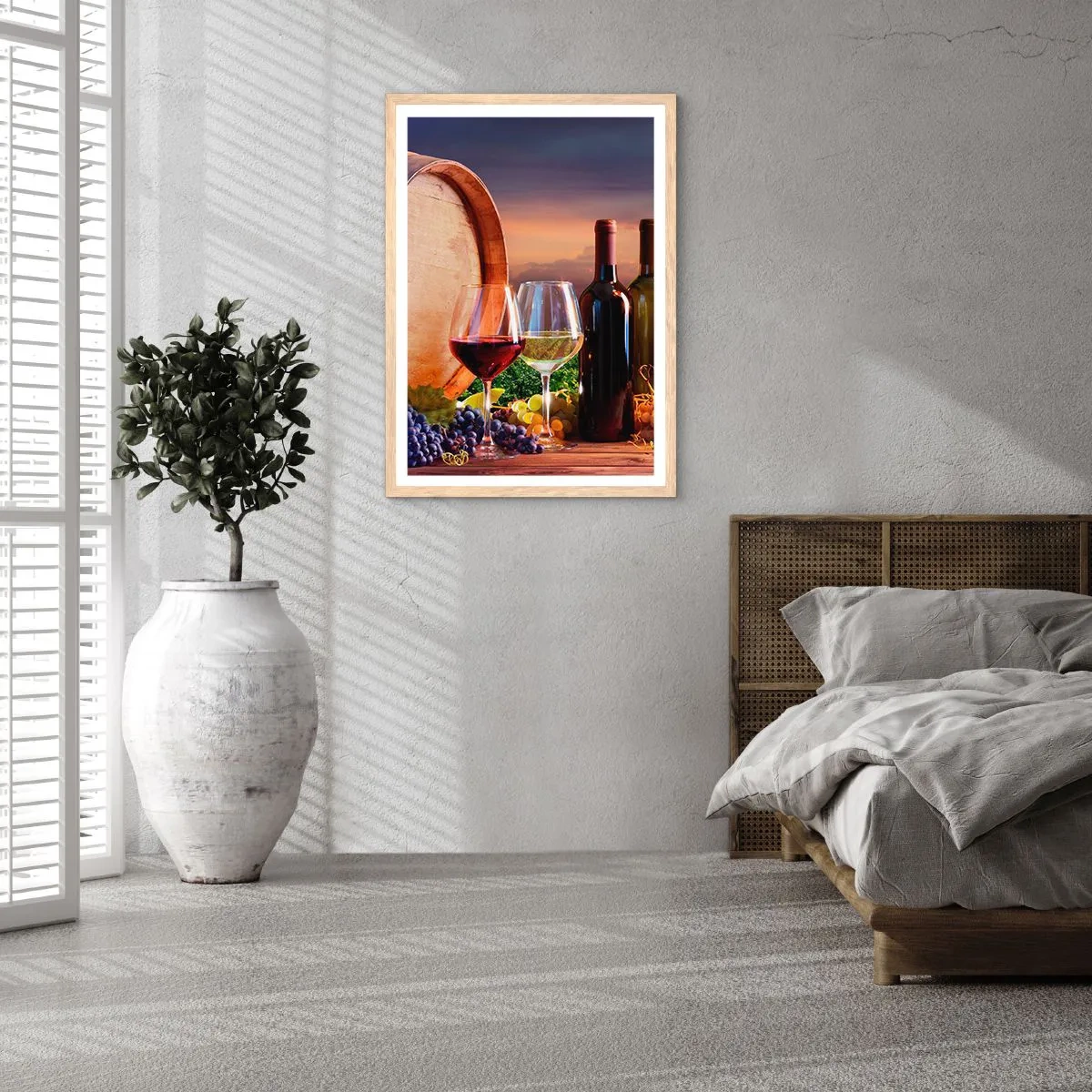 Affiche dans un chêne clair - Poster - Ici la vie a du goût - 70x100 cm