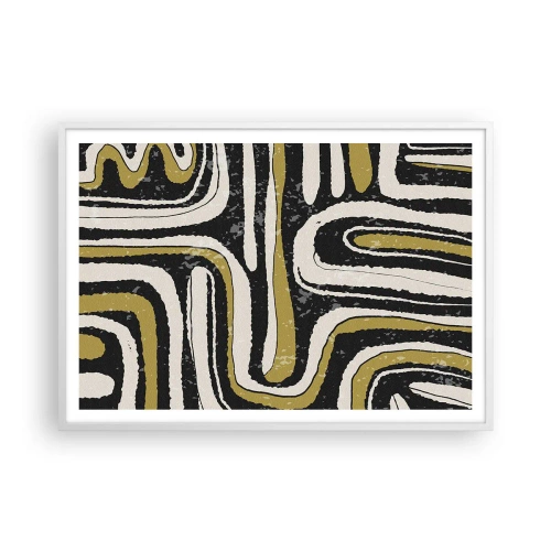 Affiche dans un cadre blanc - Poster - Composition : routes et ruelles - 100x70 cm