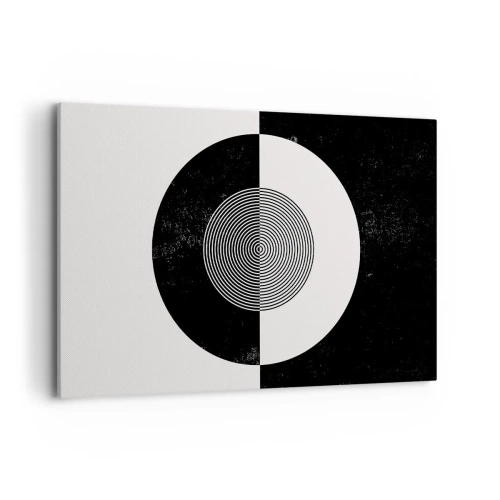 Impression sur toile - Image sur toile - Motif graphique contrasté noir et blanc - 120x80cm - Harmonie de noir et blanc - Décoration murale moderne pour le salon et la chambre ARTTOR
