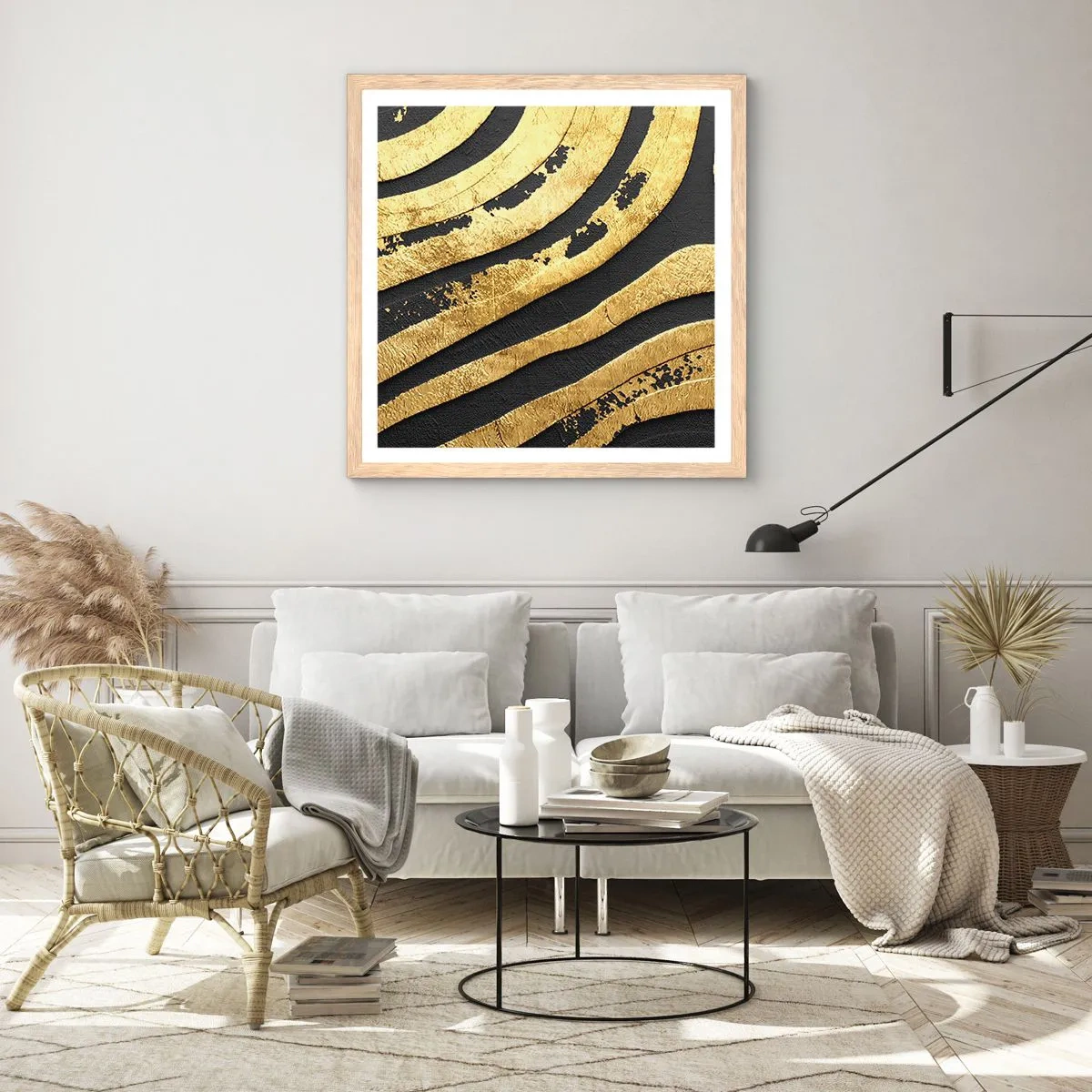 Affiche dans un chêne clair - Poster - Tout coule - 30x30 cm