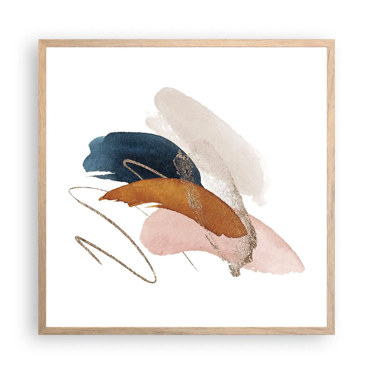 Affiche dans un chêne clair - Poster - Composition ailée - 60x60 cm
