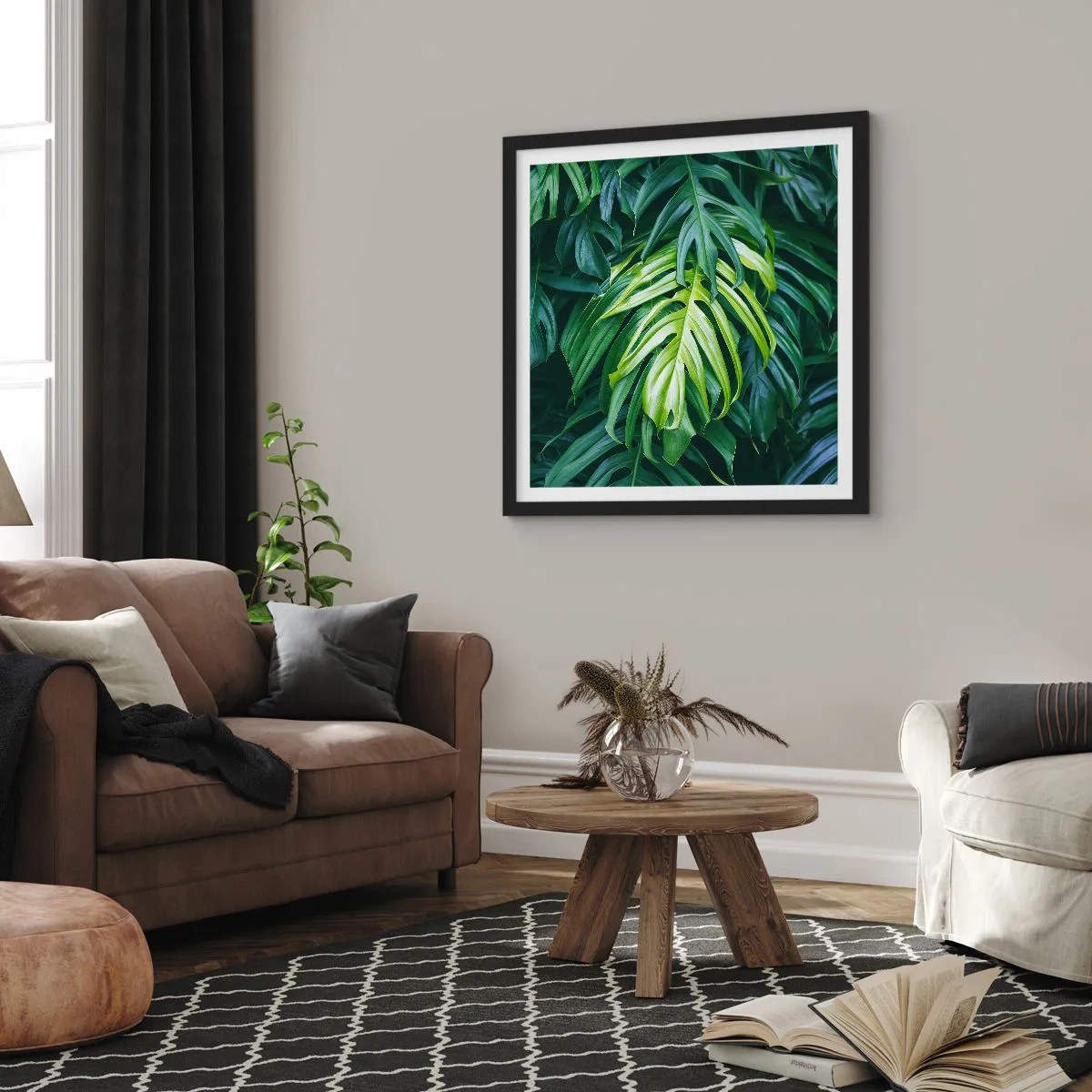 Affiche dans un cadre noir - Poster - Immergez-vous dans la fraîcheur - 50x50 cm