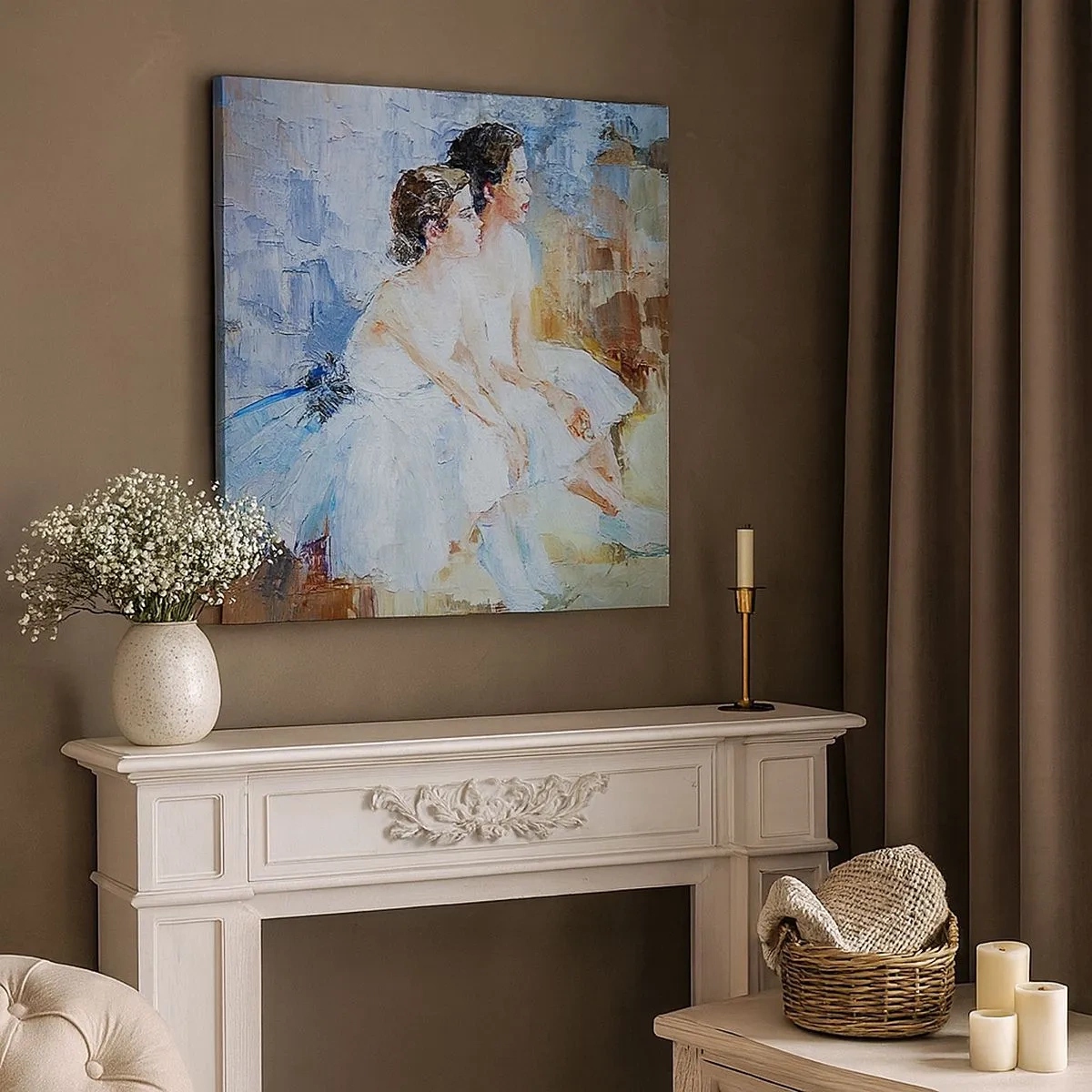 Impression sur toile - Image sur toile - Reste de jeunes cygnes - 30x30 cm