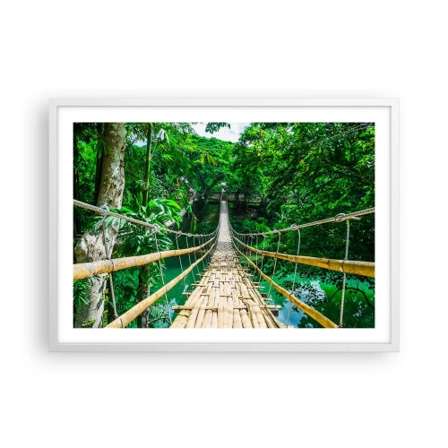 Affiche dans un cadre blanc - Poster - Pont de singe en pleine nature - 70x50 cm