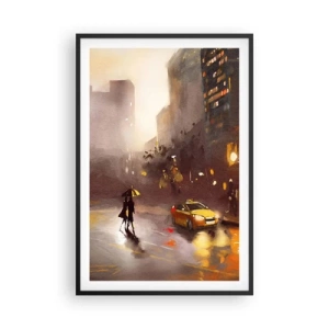 Affiche dans un cadre noir - Poster - Dans les lumières de New-York - 61x91 cm