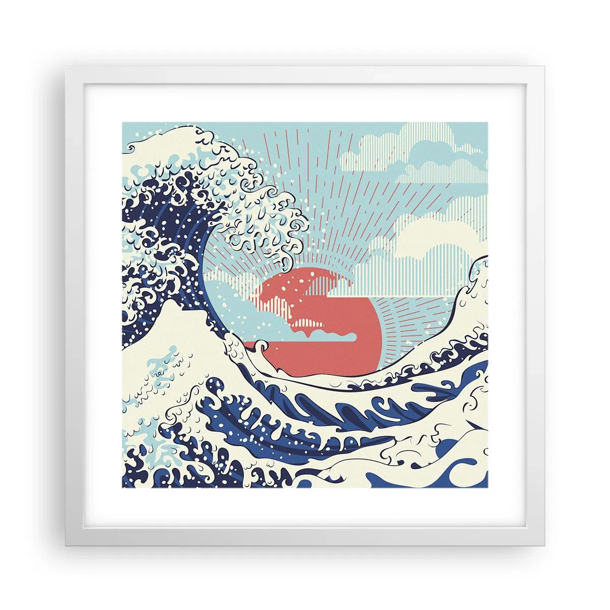 Affiche dans un cadre blanc - Poster - D'une inspiration japonnaise - 40x40 cm