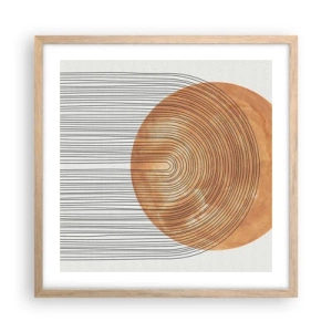 Affiche dans un chêne clair - Poster - Composition solaire - 50x50 cm