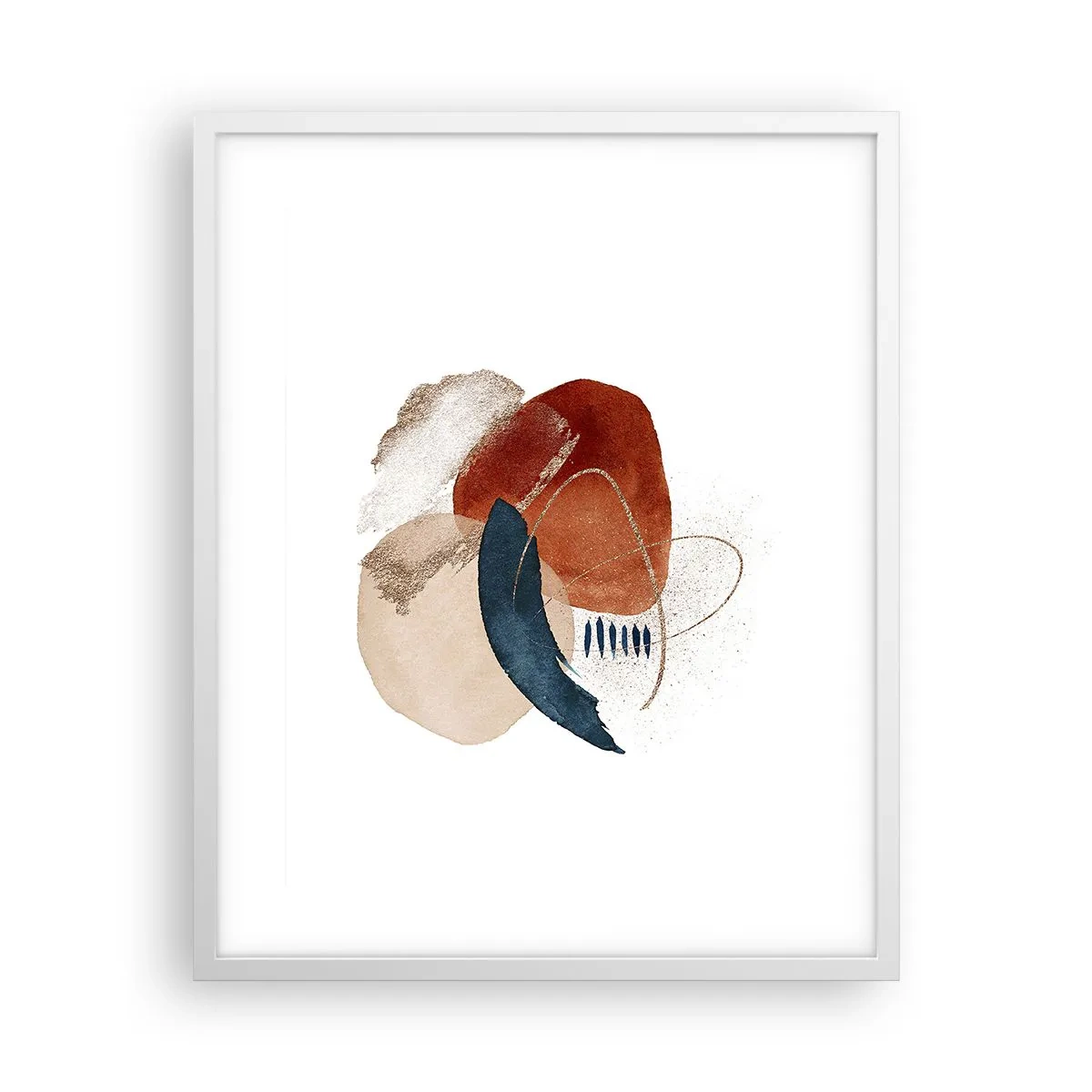 Affiche dans un cadre blanc - Poster - Composition ovale - 40x50 cm