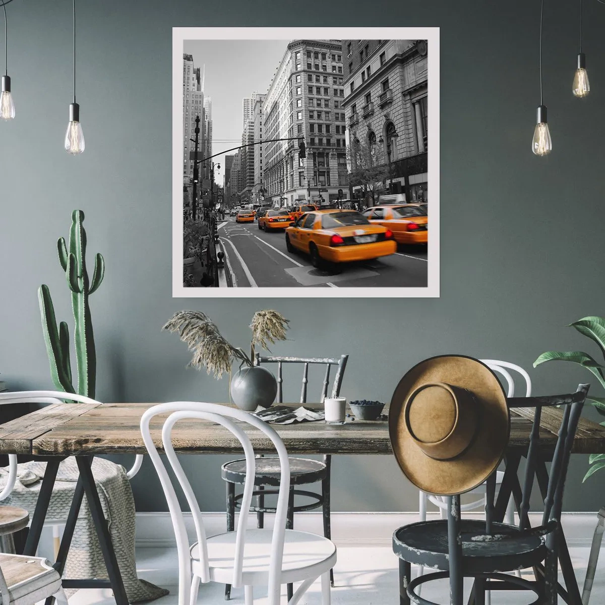 Affiche - Poster - Soleil des grandes villes - 50x50 cm