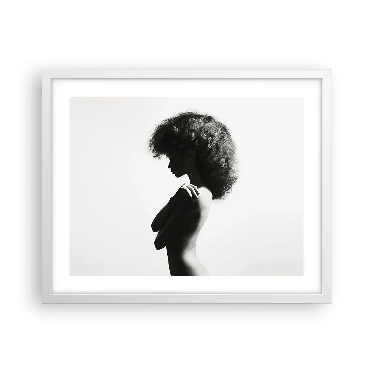 Affiche dans un cadre blanc - Poster - Comme une fleur au bout d'une fine tige - 50x40 cm