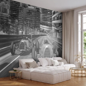 Papier Peint Photo Premium Canvas - Il y a longtemps à Monté Carlo - Automobile, Course, Ancien - 400x280 cm