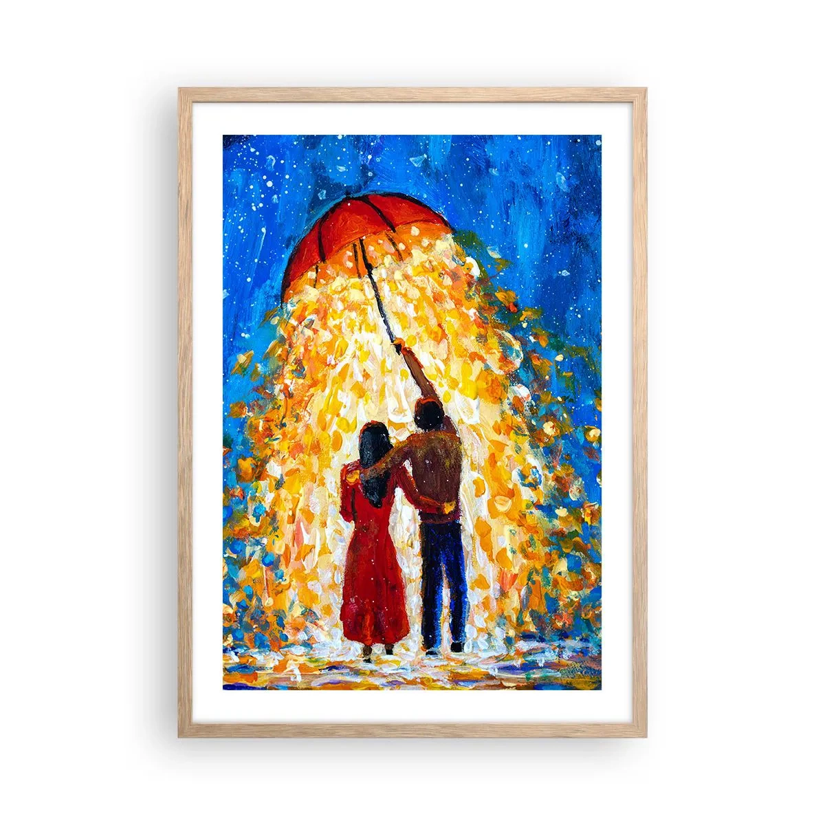 Affiche dans un chêne clair - Poster - La magie d'une soirée pluvieuse ? - 50x70 cm