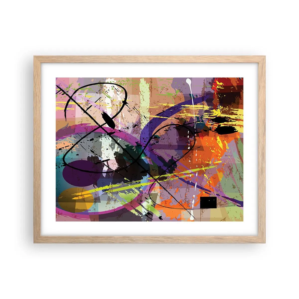Affiche dans un chêne clair - Poster - Vous pouvez aller tout droit ou autour - 50x40 cm