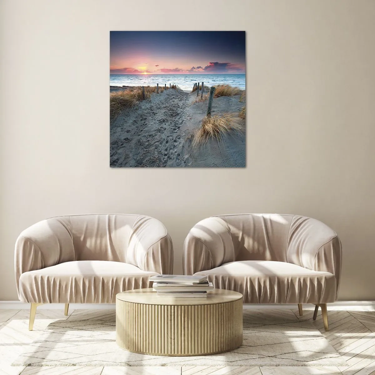 Impression sur verre - Image sur verre - Tu as versé l'éclat de l'arc-en-ciel sur les flots - 60x60 cm