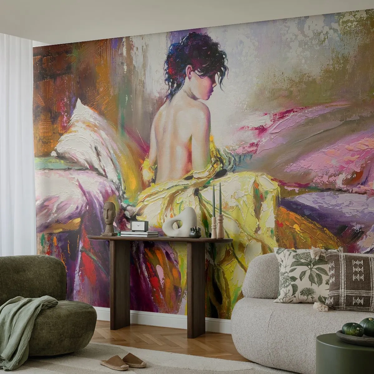 Papier Peint Autocollant Deluxe Sticker - Entre les lèvres et le bord de la tasse - Femme, Corps, Morceau - 250x175 cm