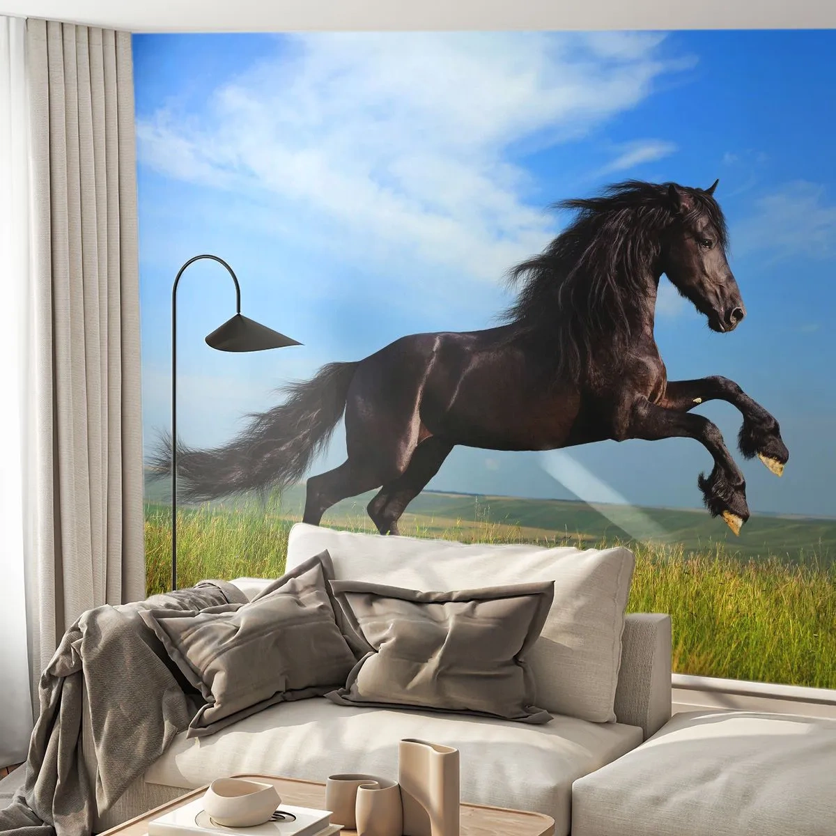 Papier Peint Photo Premium Sand - Un manifeste de liberté passionnant - Animaux, Cheval, Paysage - 400x280 cm