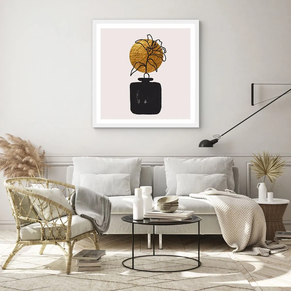 Affiche dans un cadre blanc - Poster - La beauté vaut son pesant d'or - 50x50 cm