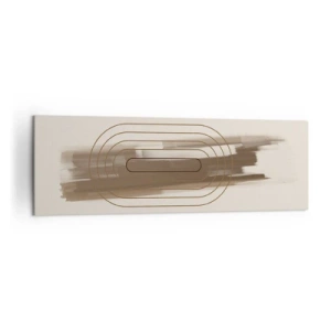 Impression sur toile - Image sur toile - Une composition minimaliste dans les tons beige et gris avec un motif géométrique - 160x50cm - Parfum de gris - Décoration murale moderne pour le salon et la chambre ARTTOR