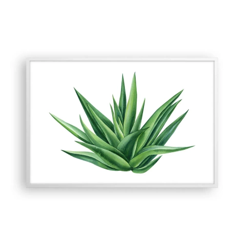 Affiche dans un cadre blanc - Poster - Vert – force – vie - 91x61 cm