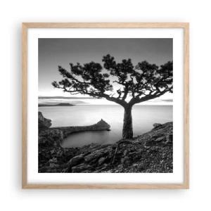 Affiche dans un chêne clair - Poster - Paix jusqu'à l'horizon - 50x50 cm