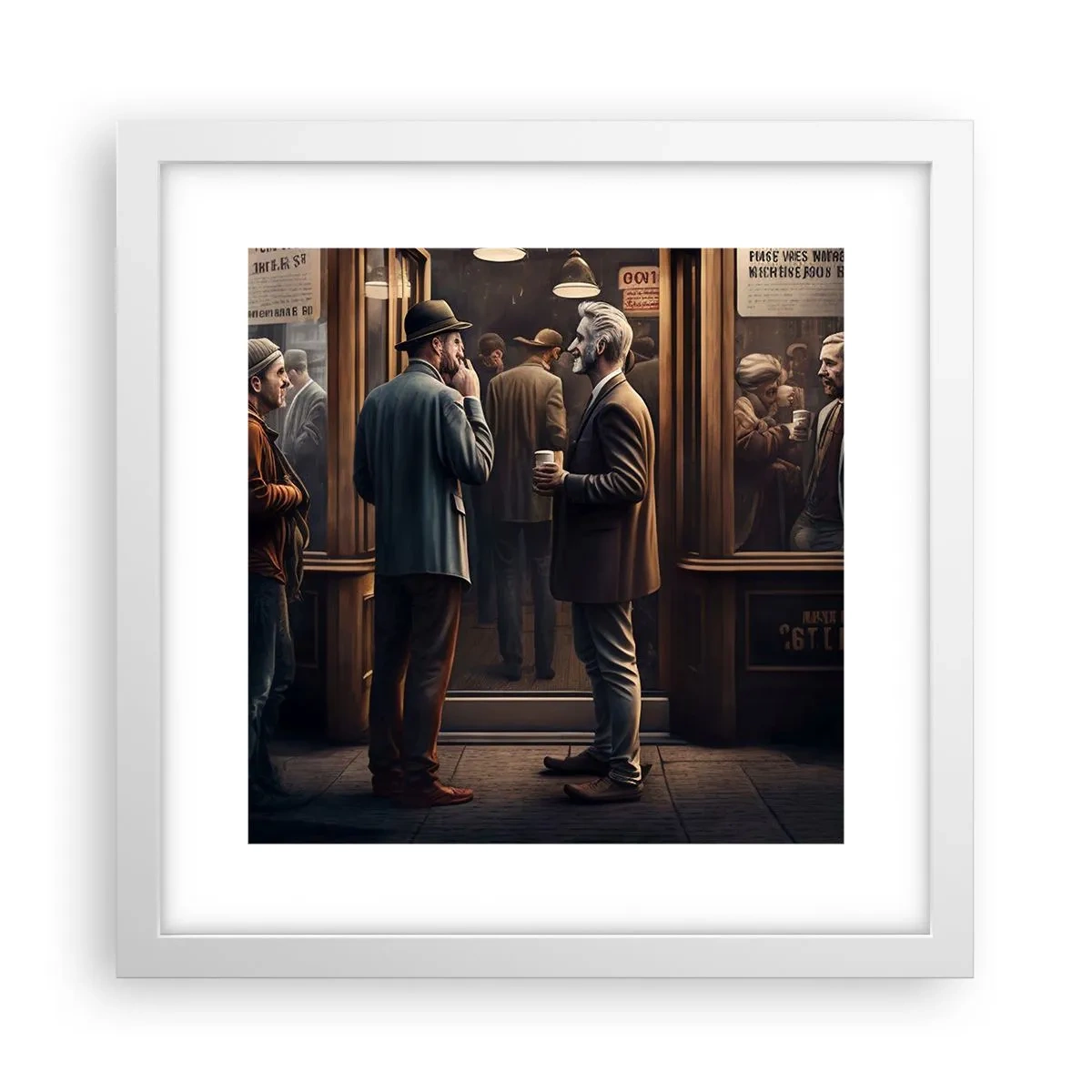 Affiche dans un cadre blanc - Poster - Bon moment de la journée - 30x30 cm