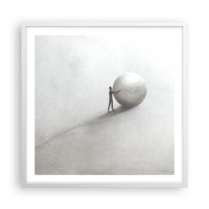 Affiche dans un cadre blanc - Poster - Jeu de la vie - 60x60 cm